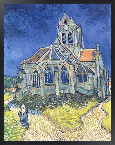 Постер The Church at Auvers-sur-Oise, 1890 с типом исполнения На холсте в раме в багетной раме 1727.8010