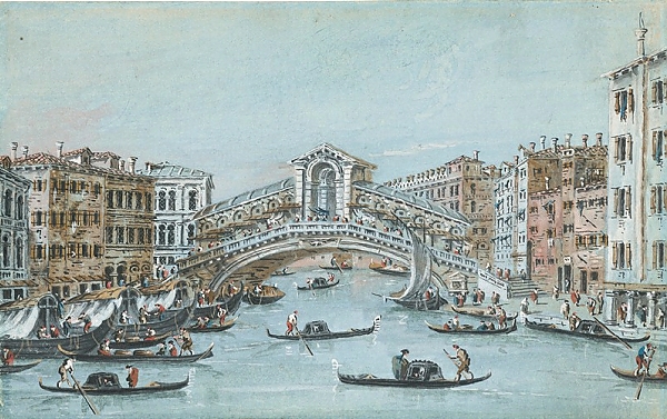 Постер The Rialto Bridge с типом исполнения На холсте без рамы