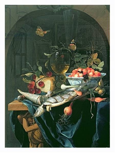 Постер Still Life with Fish Platter с типом исполнения На холсте в раме в багетной раме 221-03