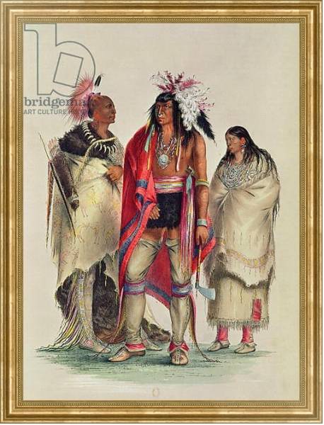 Постер North American Indians, c.1832 с типом исполнения На холсте в раме в багетной раме NA033.1.051