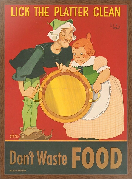 Постер Don’t waste food, lick the platter clean с типом исполнения На холсте в раме в багетной раме 1727.4310