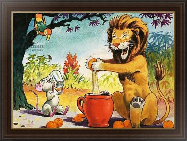 Постер Leo the Friendly Lion 18 с типом исполнения На холсте в раме в багетной раме 1.023.151