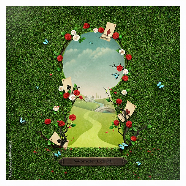 Постер Замочная скважина с типом исполнения На холсте в раме в багетной раме 221-03