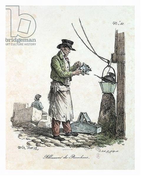 Постер The Lamplighter, engraved by Francois Seraphin Delpech с типом исполнения На холсте в раме в багетной раме 221-03