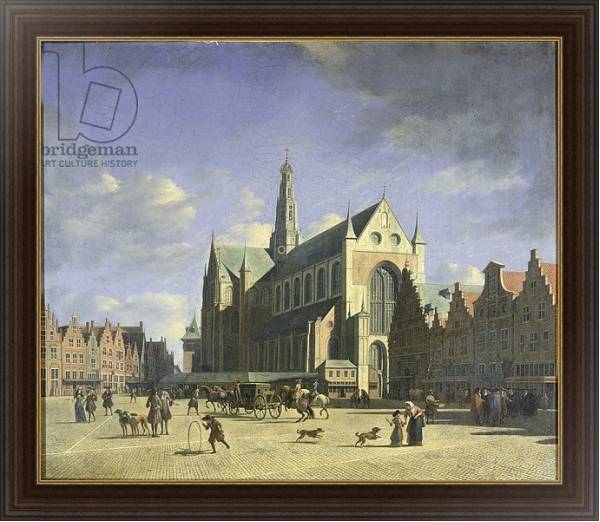 Постер The Groote Markt Haarlem с типом исполнения На холсте в раме в багетной раме 1.023.151