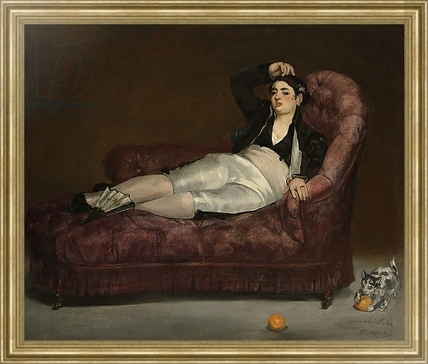 Постер Reclining Young Woman in Spanish Costume, 1862-63 с типом исполнения На холсте в раме в багетной раме NA033.1.051