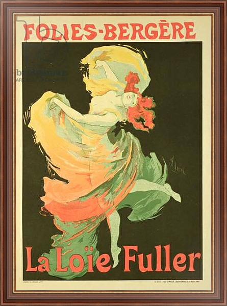 Постер Reproduction of a Poster Advertising 'Loie Fuller' at the Folies-Bergere, 1893 с типом исполнения На холсте в раме в багетной раме 35-M719P-83