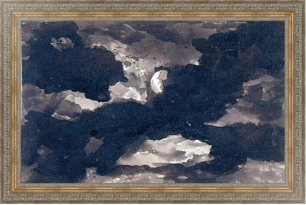 Постер Study of a Clouded Moonlit Sky с типом исполнения На холсте в раме в багетной раме 484.M48.310