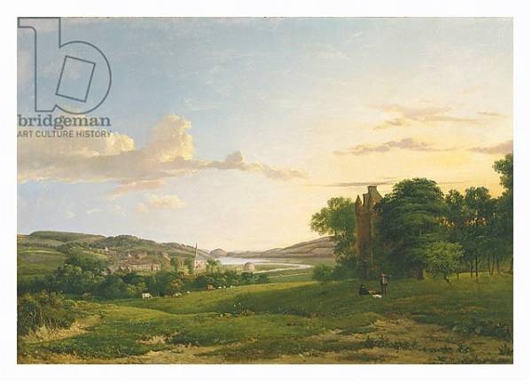 Постер A View of Cessford and the Village of Caverton, Roxboroughshire in the Distance, 1813 с типом исполнения На холсте в раме в багетной раме 221-03