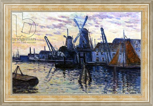 Постер Windmills in Holland, 1908 с типом исполнения На холсте в раме в багетной раме NA053.0.115