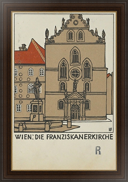 Постер Wien; Die Franziskanerkirche с типом исполнения На холсте в раме в багетной раме 1.023.151