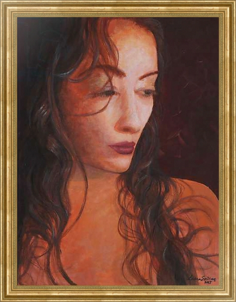 Постер Lost girl, portrait,, painting с типом исполнения На холсте в раме в багетной раме NA033.1.051