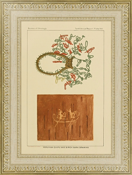 Постер Peruvian Quipu and Birch Bark Drawing с типом исполнения Акварель в раме в багетной раме 484.M48.725