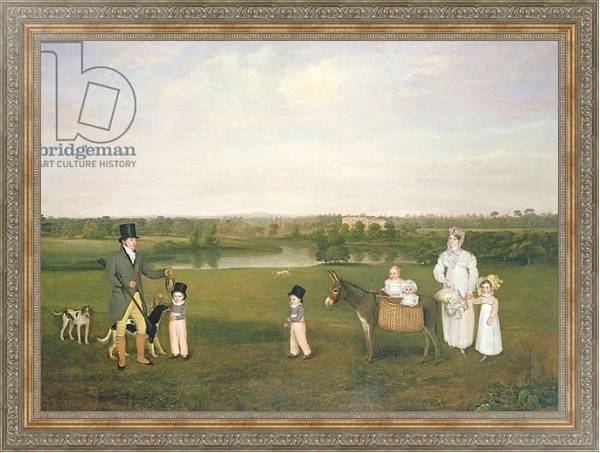 Постер William Hetton Cooke with his Wife and Children at Worleston Rookery, Chester с типом исполнения На холсте в раме в багетной раме 484.M48.310