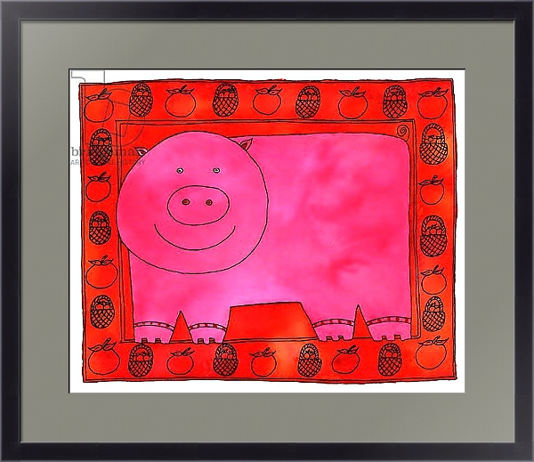 Постер Pig and Apples, 2003 с типом исполнения Под стеклом в багетной раме 221-01
