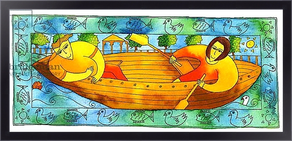 Постер Rowing on the River, 1998 с типом исполнения На холсте в раме в багетной раме 221-01