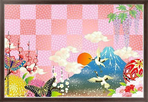 Постер Утро в Японии с типом исполнения На холсте в раме в багетной раме 221-02
