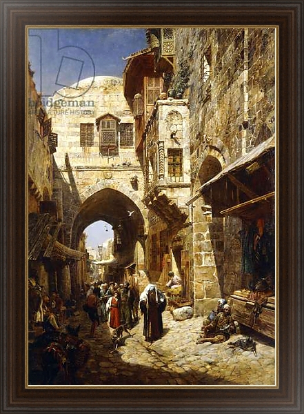 Постер Davidstrasse, Jerusalem, 1887 с типом исполнения На холсте в раме в багетной раме 1.023.151