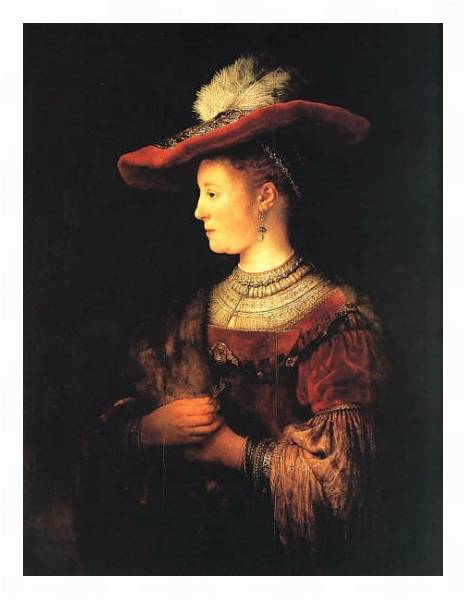 Постер Портрет Саскии с типом исполнения На холсте в раме в багетной раме 221-03