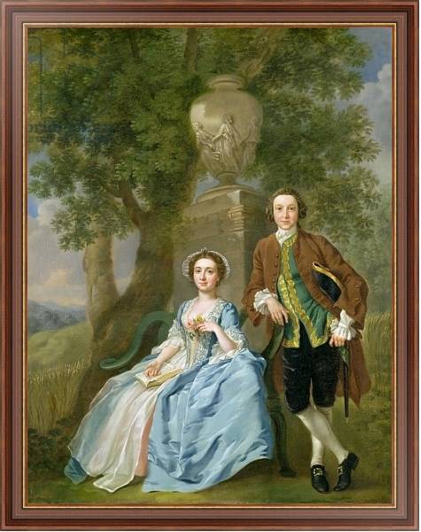 Постер Portrait of George and Margaret Rogers, c.1748-50 с типом исполнения На холсте в раме в багетной раме 35-M719P-83