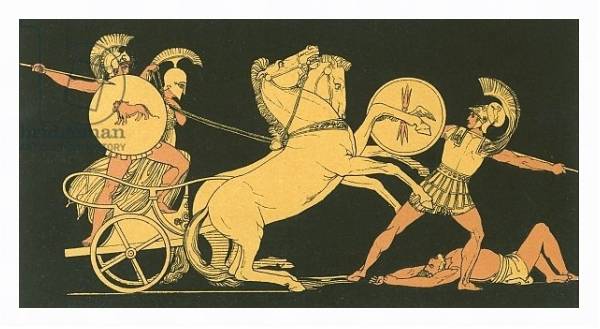 Постер Diomed casting his spear againt Ares с типом исполнения На холсте в раме в багетной раме 221-03