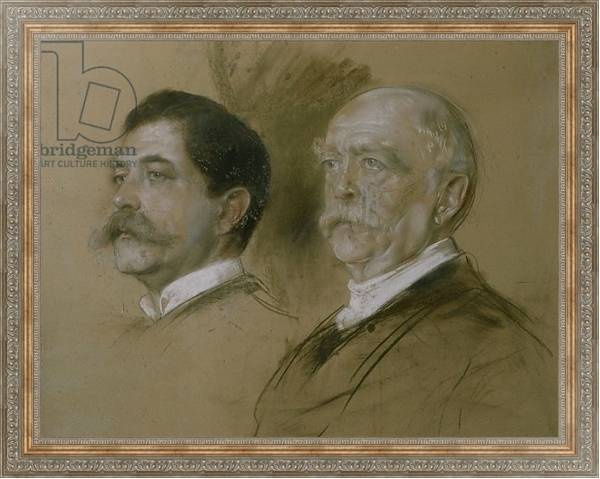 Постер Otto von Bismarck and his Son Herbert, State Secretary of the Foreign Office from 1860-90, 1892 с типом исполнения На холсте в раме в багетной раме 484.M48.310