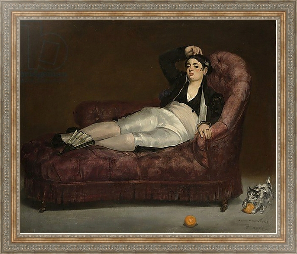 Постер Reclining Young Woman in Spanish Costume, 1862-63 с типом исполнения На холсте в раме в багетной раме 484.M48.310