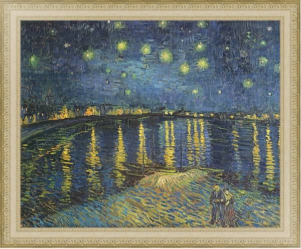 Постер Starry Night over the Rhone, 1888 с типом исполнения На холсте в раме в багетной раме 484.M48.725