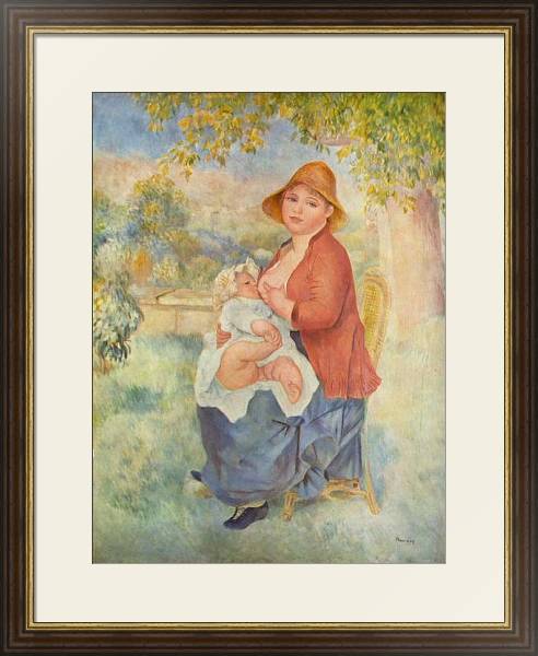 Постер Дитя у груди (Материнство) с типом исполнения Под стеклом в багетной раме 1.023.036