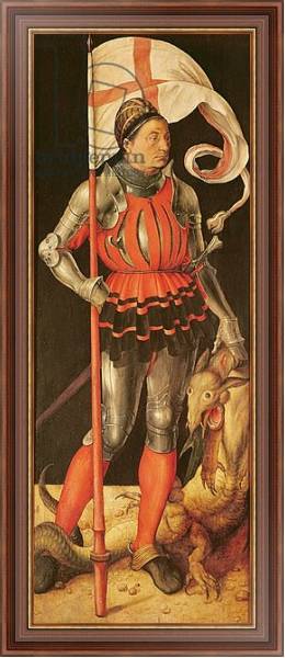 Постер Stephan Paumgartner portrayed as Saint George, left panel of the Paumgartner Altarpiece, c.1500 с типом исполнения На холсте в раме в багетной раме 35-M719P-83