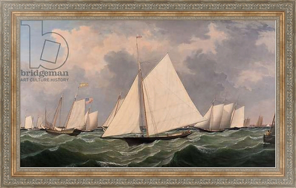 Постер New York Yacht Club Regatta, 1856 с типом исполнения На холсте в раме в багетной раме 484.M48.310