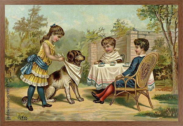 Постер Детские игры. Чаепитие с типом исполнения На холсте в раме в багетной раме 1727.4310