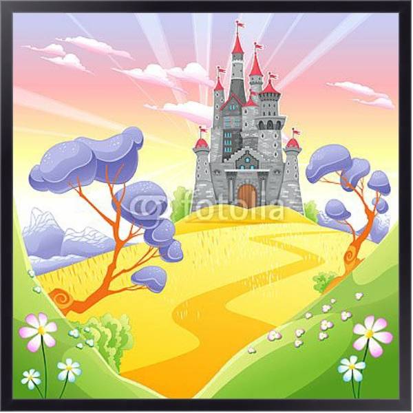 Постер Таинственный замок с типом исполнения На холсте в раме в багетной раме 221-01