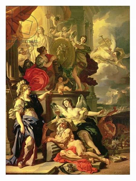 Постер Allegory of a Reign, 1690 с типом исполнения На холсте в раме в багетной раме 221-03