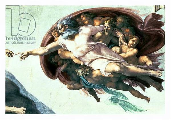 Постер Sistine Chapel Ceiling: Creation of Adam, 1510 с типом исполнения На холсте в раме в багетной раме 221-03