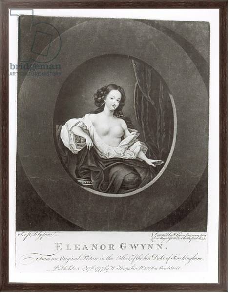 Постер Eleanor Gwynne engraved by Valentine Green 1777 с типом исполнения На холсте в раме в багетной раме 221-02