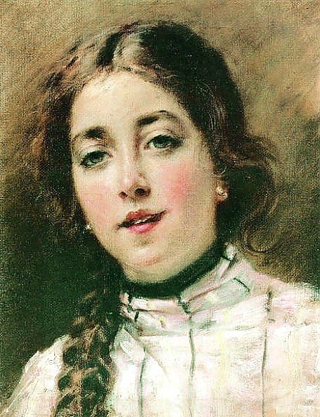 Постер Портрет дочери художника. Оленька. 1900-е с типом исполнения На холсте без рамы