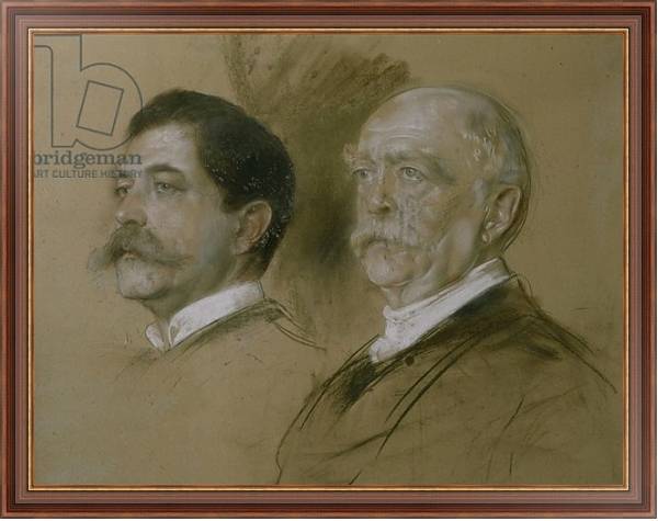 Постер Otto von Bismarck and his Son Herbert, State Secretary of the Foreign Office from 1860-90, 1892 с типом исполнения На холсте в раме в багетной раме 35-M719P-83