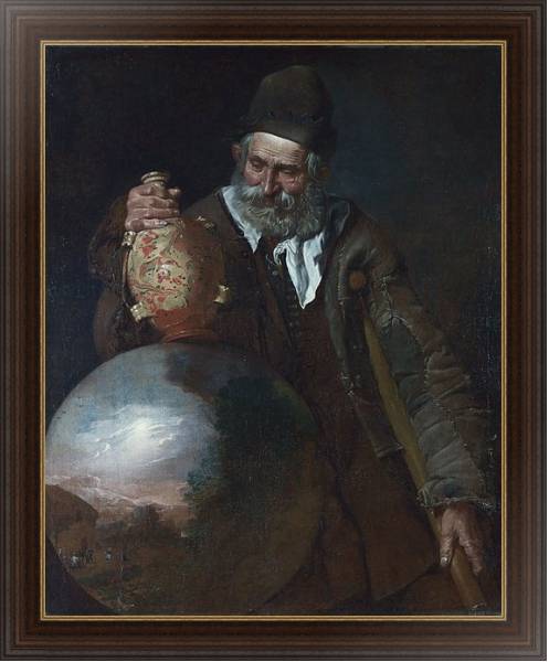 Постер Престарелый мужчина, держащий вазу с типом исполнения На холсте в раме в багетной раме 1.023.151