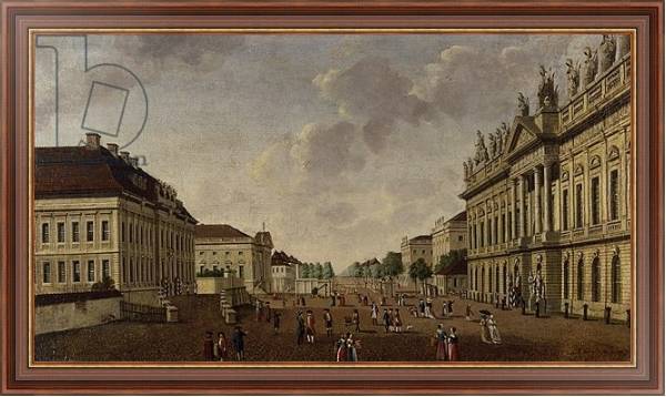 Постер View of the armory and Unter den Linden Street, 1786 с типом исполнения На холсте в раме в багетной раме 35-M719P-83