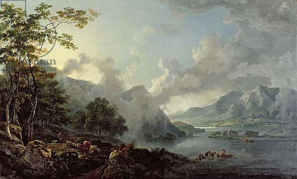 Постер View of Windermere Lake, Early Morning, 1781 с типом исполнения На холсте без рамы
