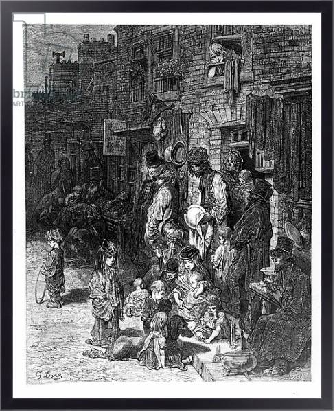 Постер Wentworth Street, Whitechapel, from 'London, A Pilgrimage' by William Blanchard Jerrold, 1872 с типом исполнения На холсте в раме в багетной раме 221-01
