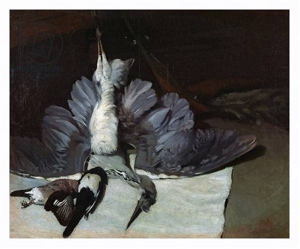 Постер Still-Life: Heron with Spread Wings, 1867 с типом исполнения На холсте в раме в багетной раме 221-03