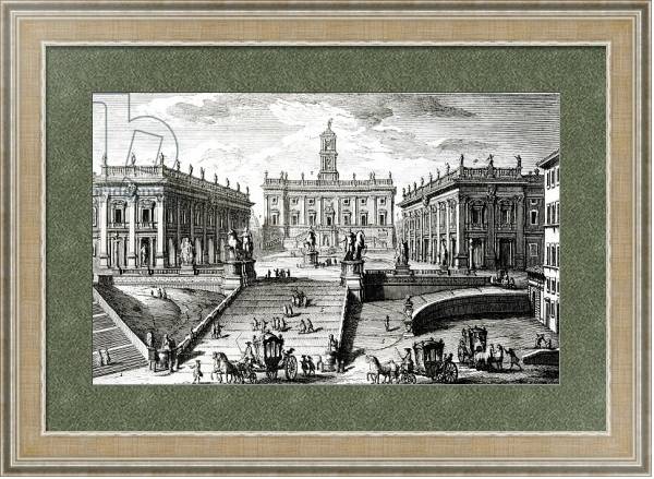 Постер Piazza del Campidoglio с типом исполнения Акварель в раме в багетной раме 485.M40.584