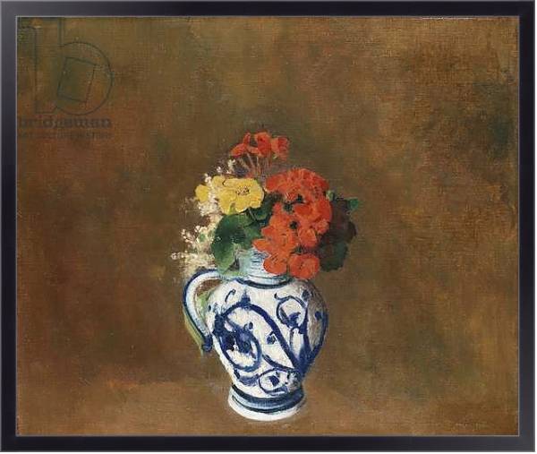 Постер Flowers in a Blue Vase, c.1900 с типом исполнения На холсте в раме в багетной раме 221-01