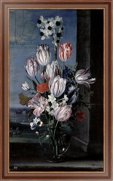 Постер Flowers in a Crystal Vase, 1652 с типом исполнения На холсте в раме в багетной раме 35-M719P-83