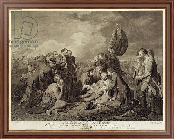 Постер The Death of General Wolfe, engraved by William Woollett c.1776 с типом исполнения На холсте в раме в багетной раме 35-M719P-83