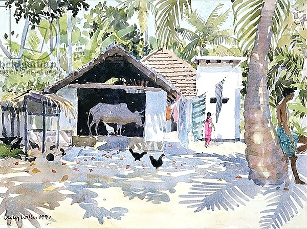 Постер The Backwaters, Kerala, India, 1991 с типом исполнения На холсте без рамы