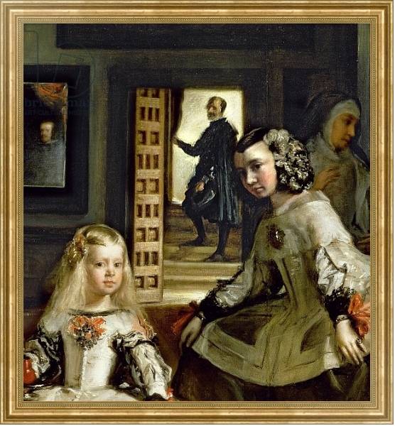 Постер Las Meninas or The Family of Philip IV, c.1656 4 с типом исполнения На холсте в раме в багетной раме NA033.1.051