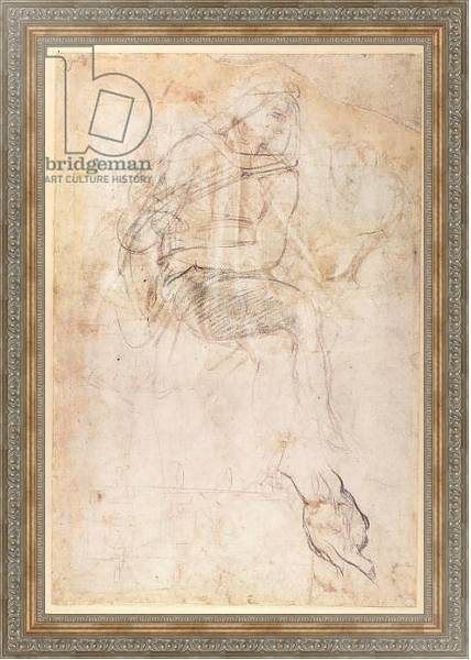 Постер Study for the Ignudi above the Persian Sibyl in the Sistine Chapel, 1508-12 с типом исполнения На холсте в раме в багетной раме 484.M48.310
